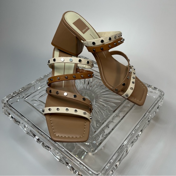 Dolce Vita Shoes - Dolce Vita Marie Heeled Strapoy Sandal in Tan Multi Stella size 7